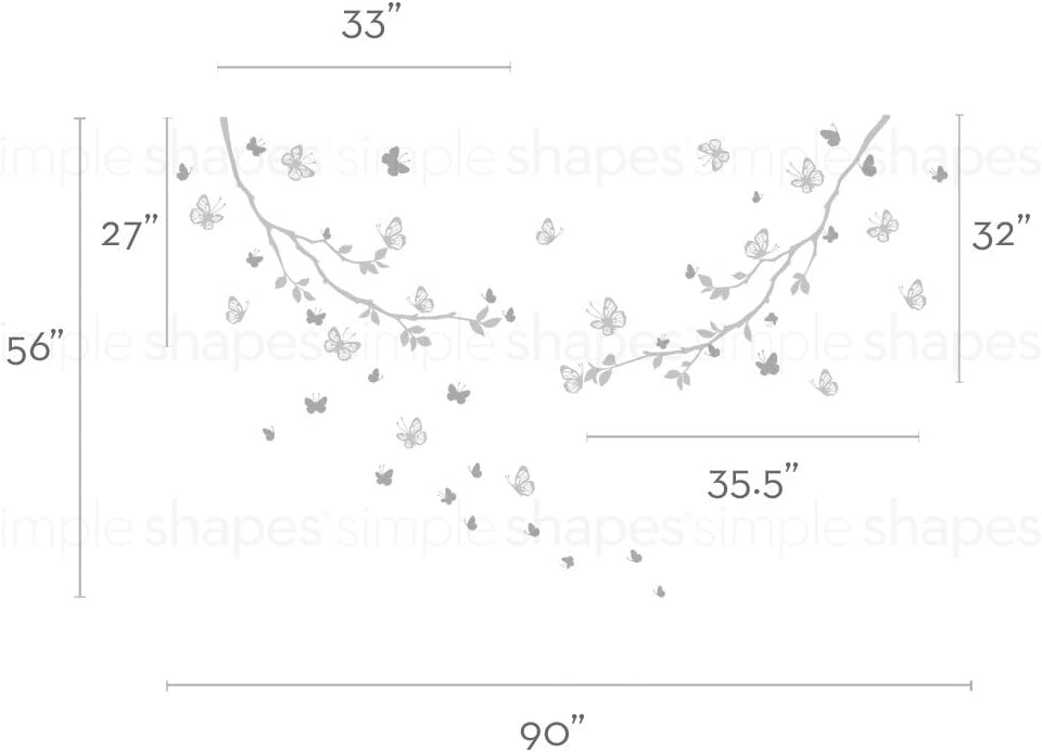 Butterfly Branches Wall Decal - Scheme C - by Simple Shapes ®