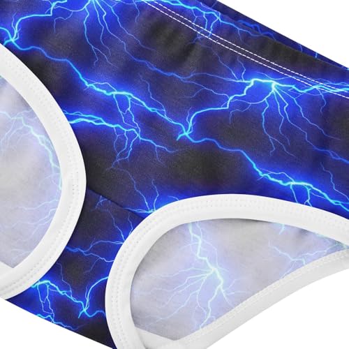 Joisal Cool Blue Lightning Black Toddler Girls Underwear 2t Cotton Panties Little Girl Durable Briefs Kids Undies4