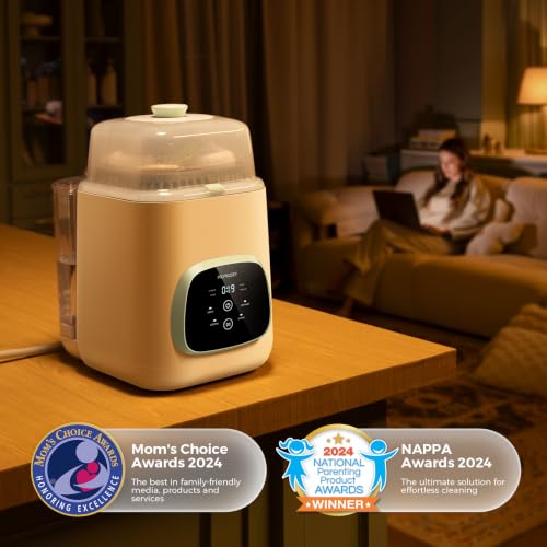 Image of Momcozy KleanPal Pro All-in-One Bottle Washer, Sterilizer & Dryer - Matte | New Matte White Design, 26 Powerful Spray Jets, 9 Cleaning Modes, 72 Hours Storage, built for new parents' everyday feeding
