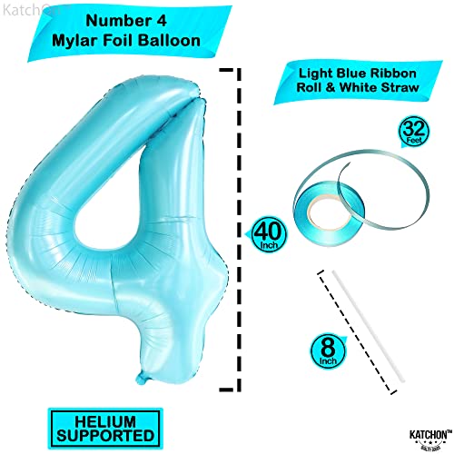 Image of KatchOn Light Blue 4 Balloon Number 40 Inch