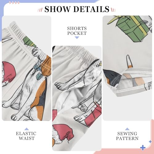 ZZXXB Xmas Beagle Boys Long Pants Soft Trousers Elastic Waist Kids Lounge Bottoms with Pockets S-XL4