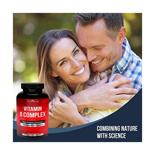 Divine Bounty Super B Complex Vitamins - All B Vitamins Including B12, B1, B2, B3, B5, B6, B7, B9, Folic Acid - Vitamin B Supplement - Support Healthy Energy Metabolism - 90 Vegetarian Capsules