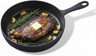 Flambo #10 Skillet: Lightweight 10-Inch Pre-Seasoned Cast Iron Frying Pan - Naturally Non-Stick, Rust-Resistant for Grill, Oven, Stove, Campfire