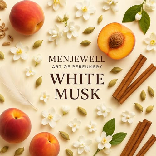 Image of Menjewell - White Musk,Unisex Long Lasting Eau De Parfum For Men and Women With Rose,Amber,Musk,Peach, Ideal for Everyday Use,Luxurious EDP Floral Fragrance,50ml