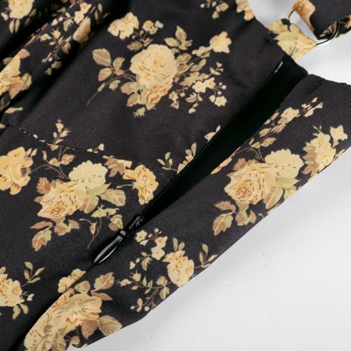 Image of Scarlet Darkness Floral Mini Corset Dress for Women Teen 2026 Summer Spring Flowy A-Line Sundress with Pockets