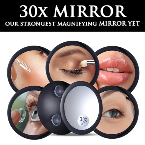 Espejo de maquillaje doble 20X/30X con soporte y espejo portátil miniatura 7