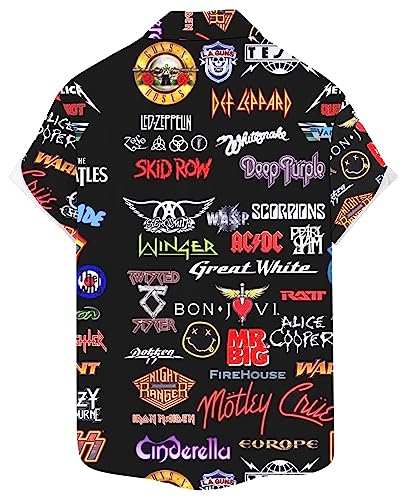 Hodaweisolp Men's Casual Short Sleeve Button Down Bowling Summer Loose Hawaiian Beach Shirts - Image 3