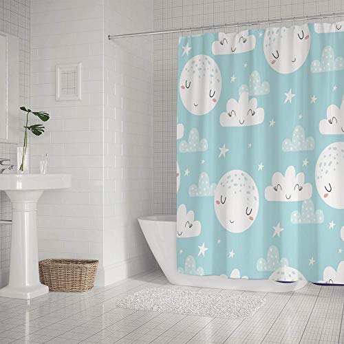 Rideau de douche licorne polyester 180x180cm avec 12 crochets