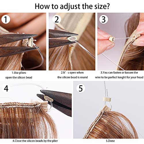Secret Halo Hair Extensions Flip in Curly Wavy Hair Extension Synthetic Women Hairpieces 20"