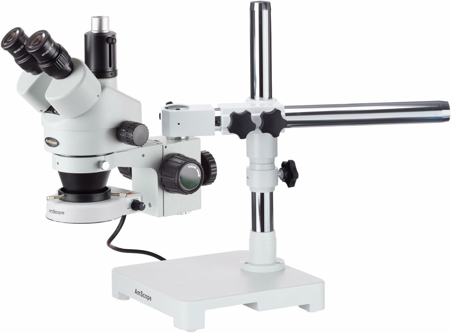 AmScope SM-3TX-80S de 3.5X-45X de zoom trinocular microscopio est-reo con soporte Boom