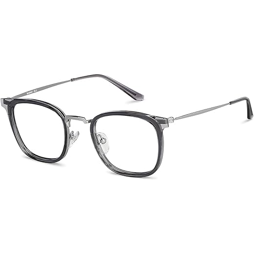 LENSKART BLU | Zero Power Blue Cut Computer Glasses | Anti Glare, Lightweight & Blocks Harmful Rays | Full Rim Square | 100% UV Protected | For Men and Women | Medium | LB E13529