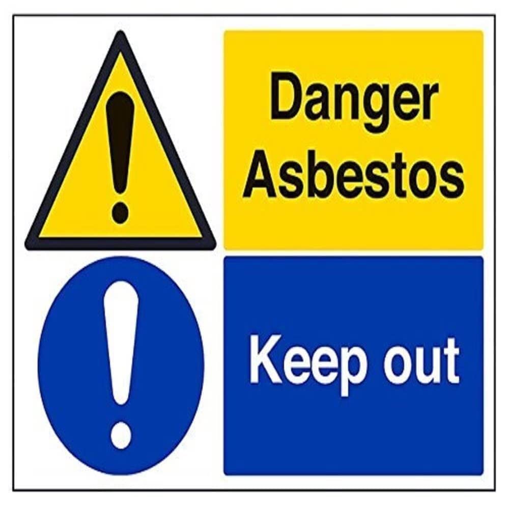 V Safety Danger Asbestos Keep Out Warning Sign - 400mm x 300mm - 1mm Rigid Plastic