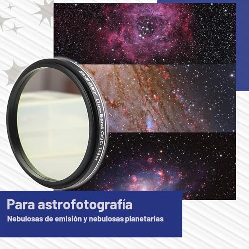 Miniatura 6 de Svbony Sv220 Filtro Dual De Banda Estrecha, 2 Pulgadas 7nm H Oiii Telescopio Filtro, Reducir La Interferencia La Contaminación Lumínica Artificial, Para Fotografía Del Cielo Profundo