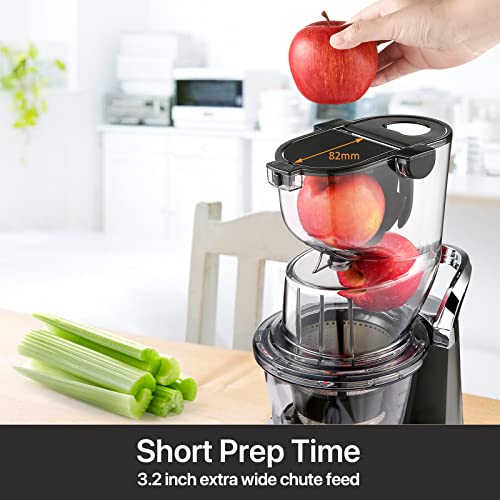 Sifene Vertical Cold Press Juicer, Slow Masticating Juicer Machine, Juice Maker Extractor With 3.2" Big Mouth For Whole Fruits And Vegetables, Easy To Clean #TOP1