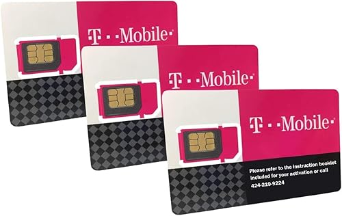 T-Mobile - Tarjeta SIM prepagada ilimitada de conversación, texto y datos en Estados Unidos durante 30 días, paquete de 3 unidades