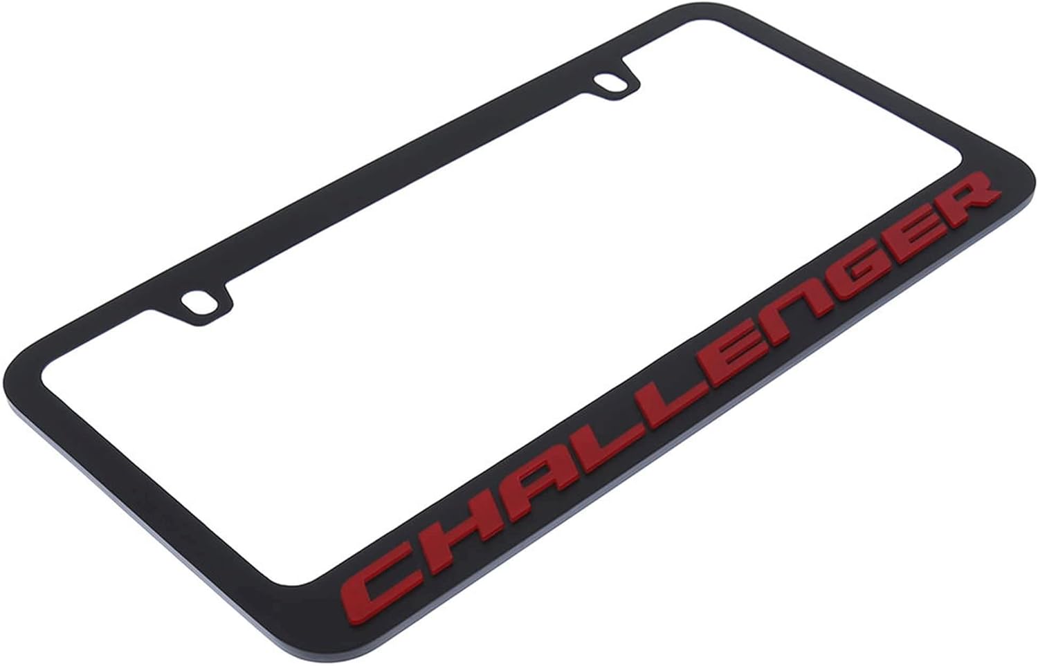 Eurosport Daytona Logo License Plate Frame for Dodge Challenger (Red on Black)