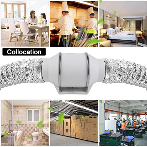 Flexible 4 Inch x 9.8FT Duct 3-Layer Dryer Vent Hose Insulated Aluminum Air Ducting for HVAC Ventilation Exhaust Cooling and Heating, 2 Clamps Included 7