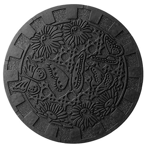 HF by LT Deluxe Rubber Stepping Stone, Butterflies Design, Heavy Duty 13 inch
