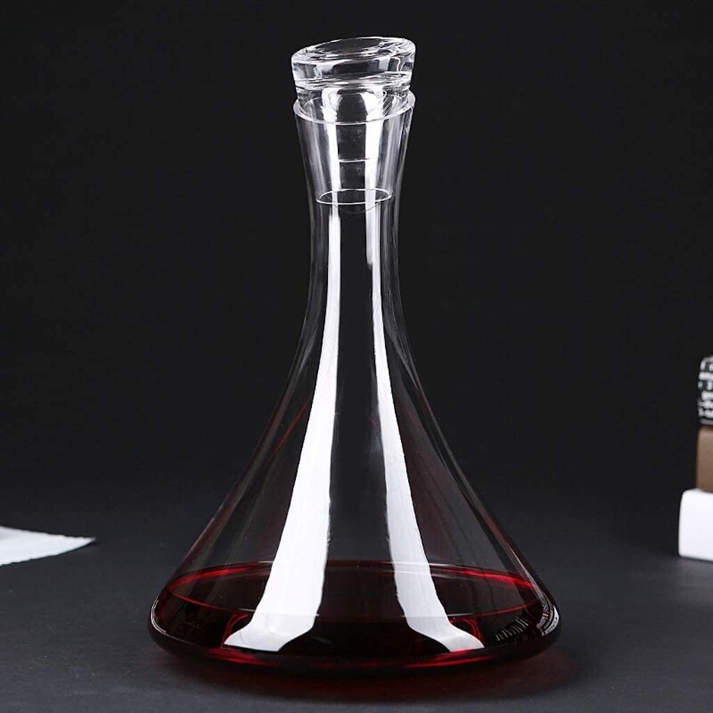 Karafka do whisky i zestaw kieliszków karafka do wina ręcznie dmuchana bezołowiowe szkło kryształowe karafka do czerwonego wina separator karafka z pokrywką 750 ml napowietrzacz karafki do wina