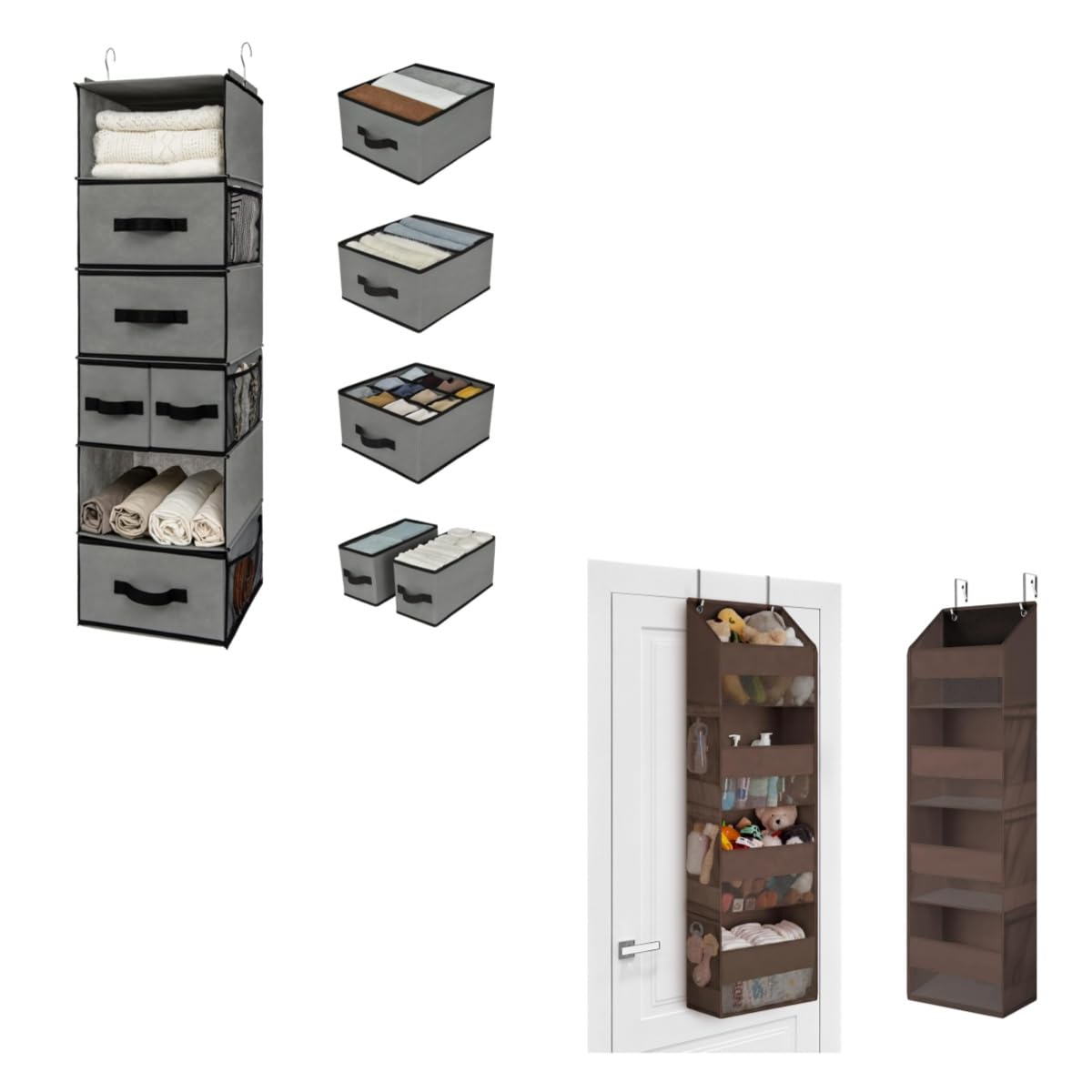 GRANNY SAYS Bündel aus Organizzatore per Armadio a 6 ripiani und Porta Oggetti da Appendere con 4 Tasche