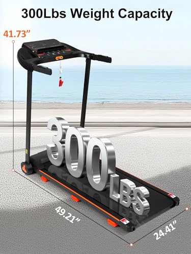 Image of Merax Treadmill with 15% Incline, Foldable Treadmills for Home, Treadmills with Handles for Home Small, Portable Walking Pad Treadmill with 300 Lbs Capacity, Pulse Monitor,Bluetooth,Dual Control Mode