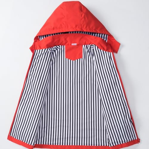 Image of Boys Rain Jacket with Detachable Hood Lightweight Raincoats for Kids