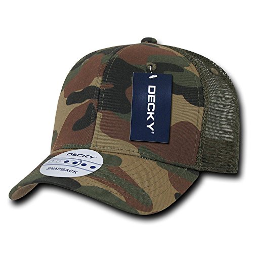 DECKY 6 Panel Curve Bill Trucker Cap, Camo