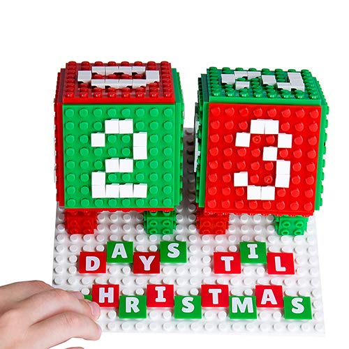 Strictly Briks 24 Day Countdown Advent Calendar Set | 8X8 Baseplates, Pixels & 3D Briks | Holiday Decorations Stem Toy Set | 100% Compatible With All Major Brick Brands #TOP3