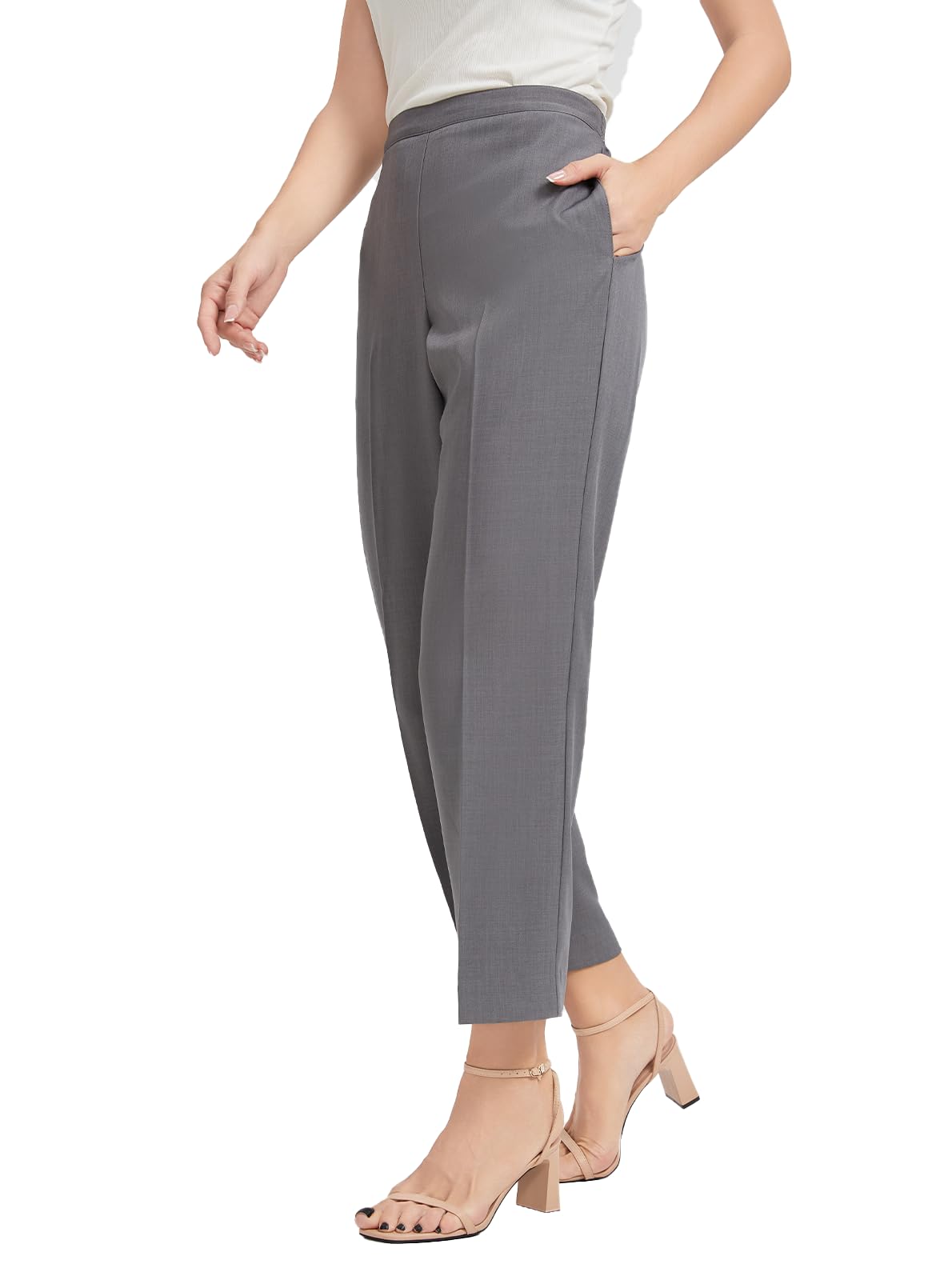 KYAL Womens High Waisted Stretchy Work Pants Straight Leg Business Office Trousers