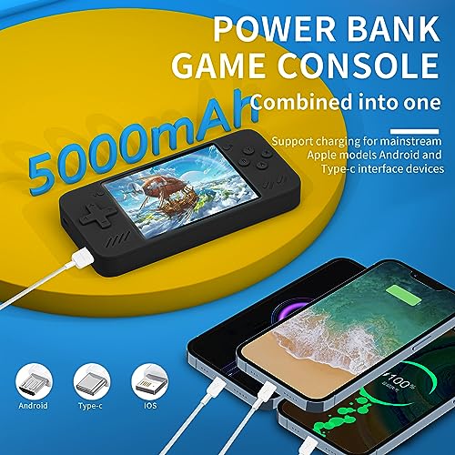 Fsjun 3.5'' HD screen Retro Handheld Game Console, 600 Built-in Classic Games, Support TV Out & Two Players with 2 Gamepads, 5000mAh Rechargeable Battery (Black) - Image 5