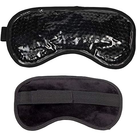 Cooling Eye Mask Reusable Gel Eye Mask for Puffy Eyes,Ice Eye Mask Cold Eye Mask Frozen with Plush Backing for Headache,Migrain,Stress Relief-Color Black Cover