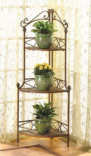 Rustic Corner Baker's Rack 14x14x47