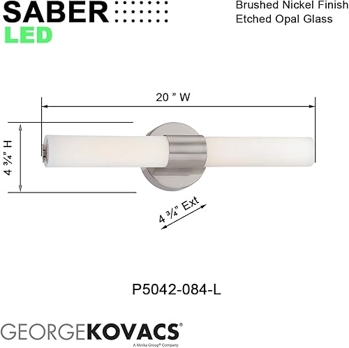 Miniatura 4 de GEORGE KOVACS P5042-084-L, sable, accesorio de baño LED, níquel cepillado