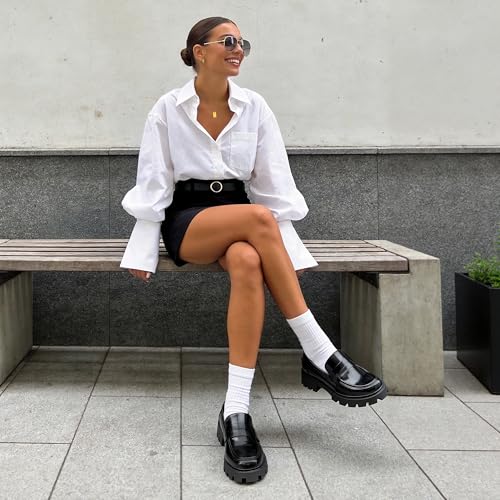 Image of DREAM PAIRS Womens Penny Loafers Platform Chunky Shoes