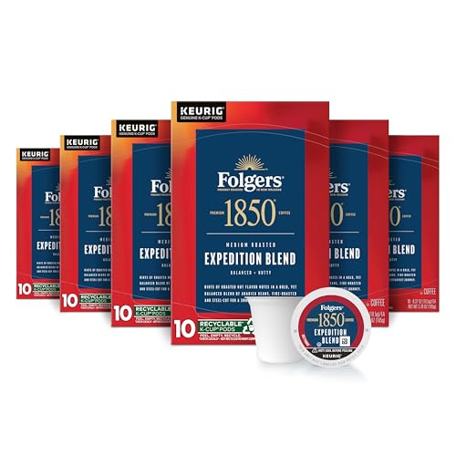 Folgers 1850 Expedition Blend Coffee, Keurig K-Cup Pods, 60 Count