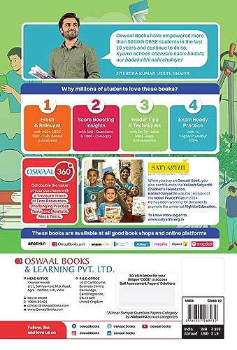 Image of Oswaal CBSE Sample Question Papers Class 10 Science Book (For Board Exams 2024) | 2023-24