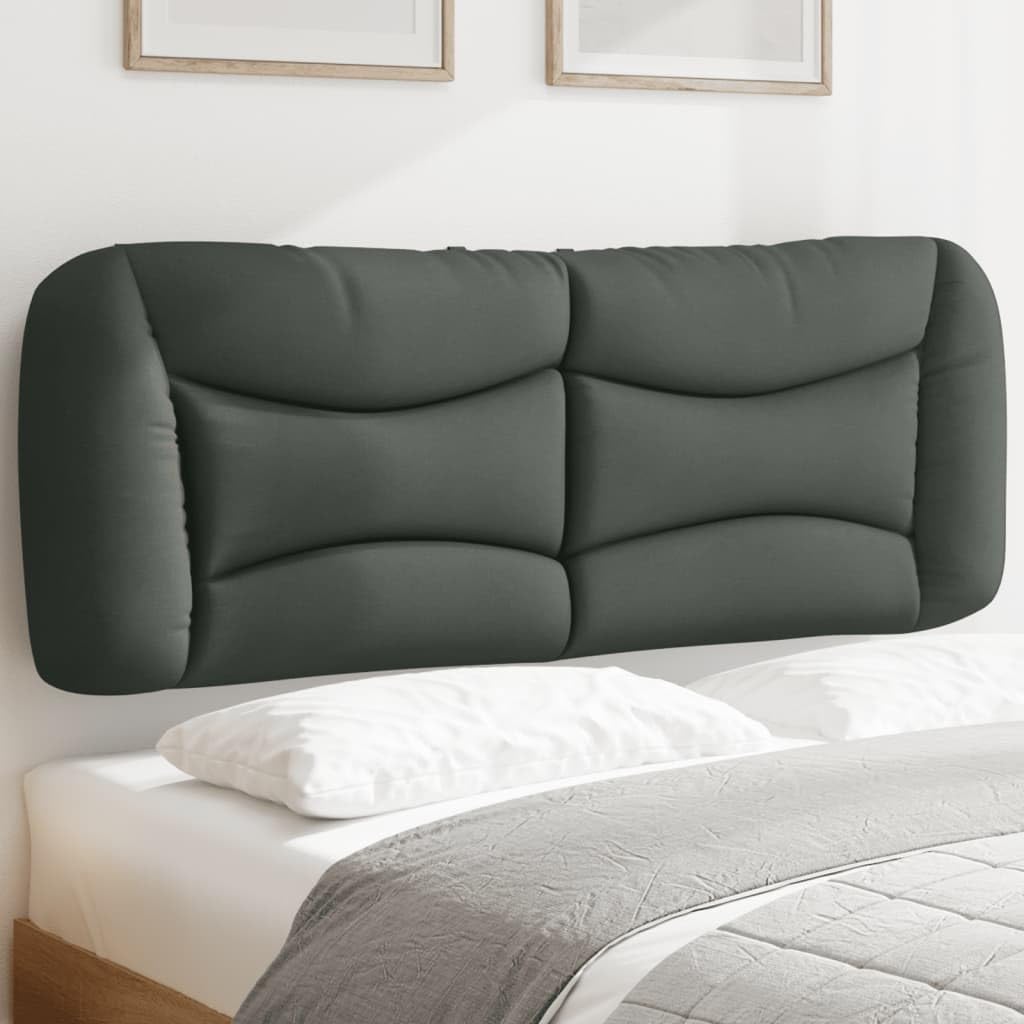 vidaXL Cabecero de Cama Acolchado Hvar, Cabecera Decorativa para Somier, Cabezal para Estructura de Cama, Mueble para Dormitorio, Tela Gris Oscuro 120 cm