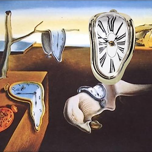 Rosedoes Modern Rosedoessalvador Dali Time Melted Wall Clock Perfect For Decorating Your Room Desk Fun And Creative (Roman Gold) #TOP1