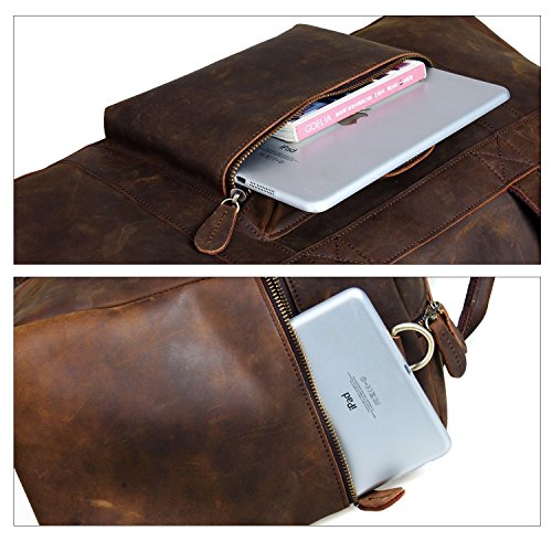 S-ZONE Vintage Crazy Horse Leather Men's Travel Duffle luggage Bag