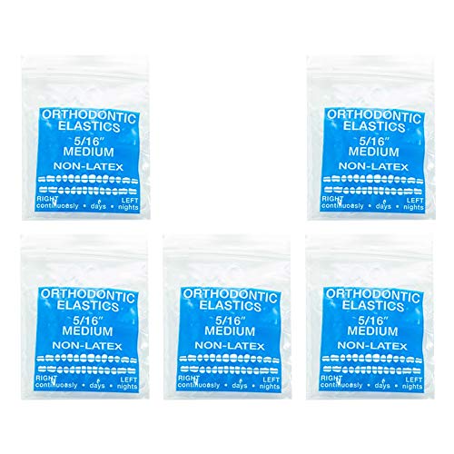 JMU Orthodontic Elastics 5/16 Inch Medium 4.5oz 500 pack Intraoral Rubber Bands Latex Free Dental Rubber Bands...