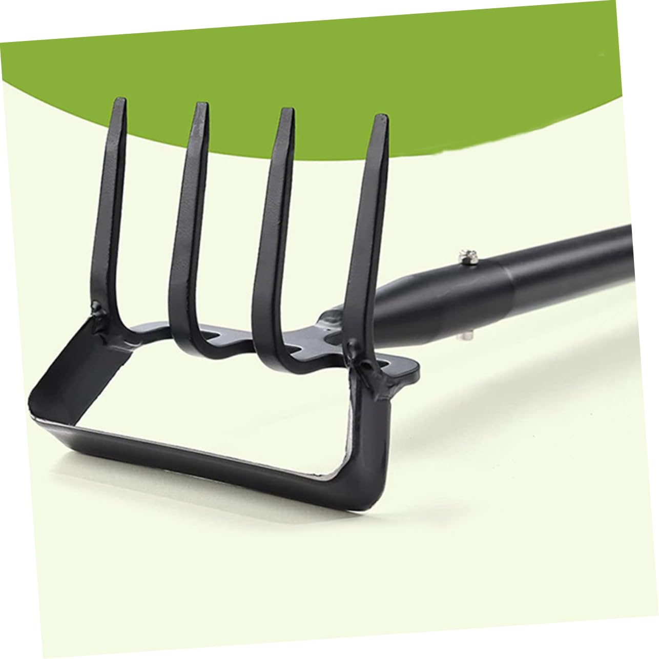 DOITOOL Azada de Estribo y Rastrillo de Jardín de Acero Inoxidable Negro, Herramienta Portátil para Hacer Zanjas y Eliminar Malas Hierbas en Jardinería Exterior