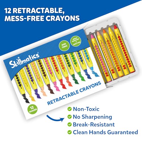 Image of Skillmatics Colour & Learn Activity Book - Letters, Numbers, Phonics & Shapes, 12 Retractable Mess-Free Crayons & 50 Pages, Educational, Gift for Toddlers and Preschoolers Ages 3, 4, 5, 6