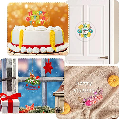 Image of 30Pcs 4 inch Clear Acrylic Discs Acrylic Circle Blanks, Round Acrylic Sheets Boards Transparent Plexiglass 0.04inch Thick Plastic Panels for DIY Craft, Sign, Paintings, Cake Decor