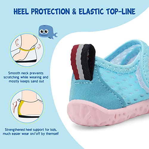 Image of LeIsfIt Toddler Water Shoes Boys Girls Barefoot Aqua Socks Kids Breathable Quick-Dry Swim Shoes for Beach Pool Surf