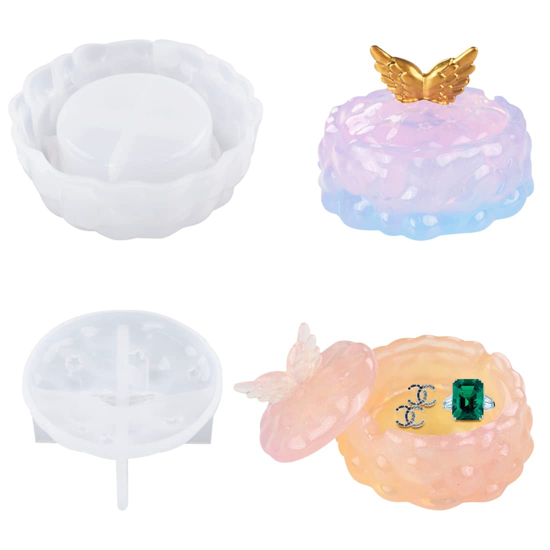 Moule Silicone 6 Pièces Pour Boîte De Rangement En Résine époxy, Dimensions 21x13x6,6 Cm