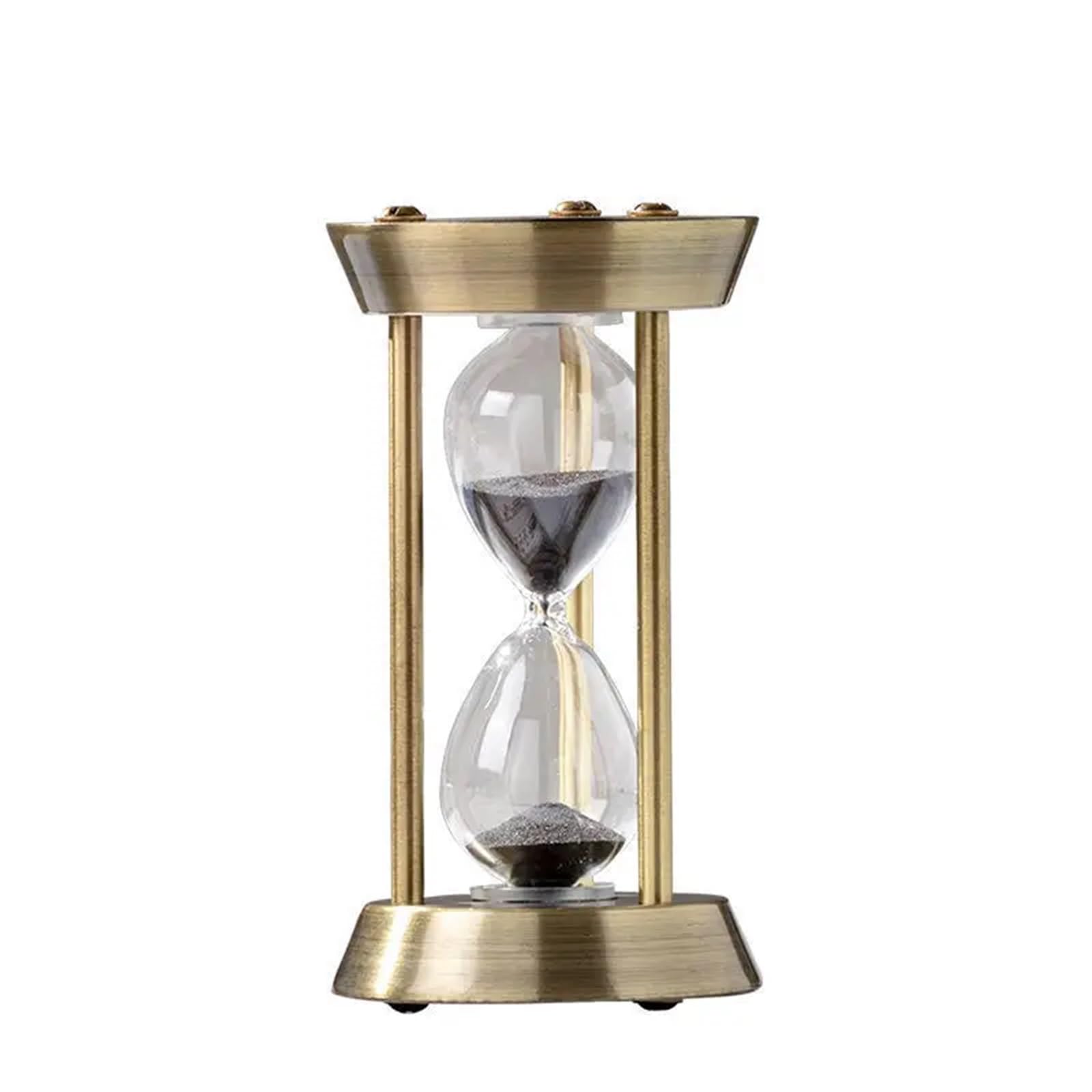 Empty Hourglass, Hourglass Sand Timer Metal Home Decoration Multicolor 1-15 Min(Bronze Black,15min)