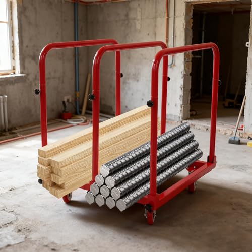 Carro de Panel de Acero 1400 lbs Capacidad, Rojo miniatura 3