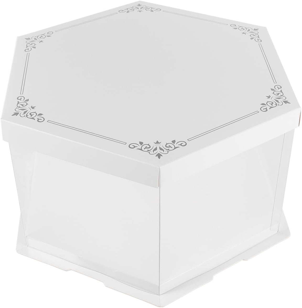 Hexagonal Cake Box Carrier with White Cardboard Cover