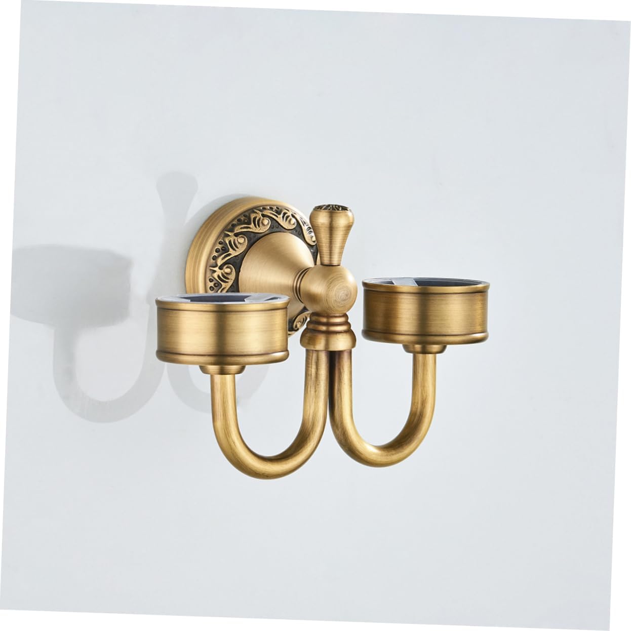 Wall-Mounted Toothbrush Cup Holder Ceramic Cups Rack Toothbrush Organizer - Elegant Design for Home Bathroom