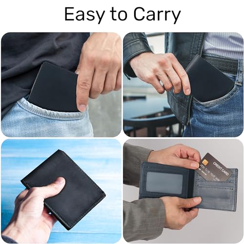 HIFA Leather Wallet for men, Mens wallet – Soft Touch Rustic Leather, RFID blocking, Extra Capacity with 2 ID Slot, Compact Convenience and Ideal Gift - Men's Wallet with 8 Card Slots3